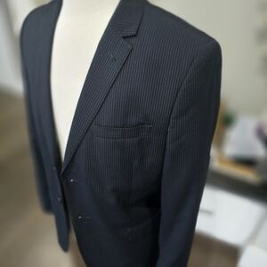 H&M Navy Pinstripe Suit Blazer & Pants Set Men’s 40R / 34R